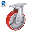 Red PU 6 Inch Swivel Caster Wheels